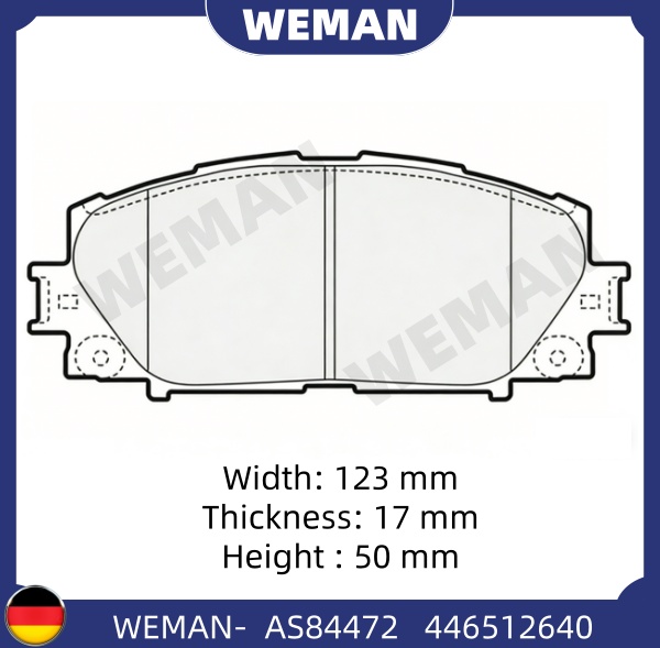 WEMAN Má phanh AS84472 Toyota Vios Yaris