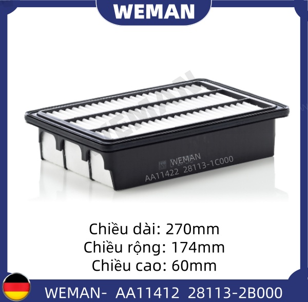 WEMAN Lọc gió AA11412 HYU*DAI/KI-A Santafe