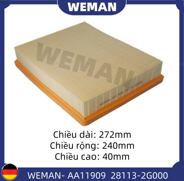 WEMAN Lọc gió AA11909 HYU*DAI/KI-A Optima CARENS Carens