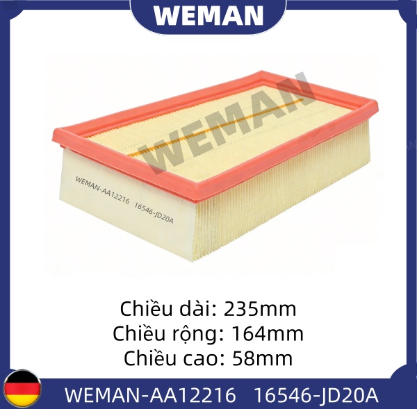 WEMAN Lọc gió AA12216 Nis*an X-TRAIL