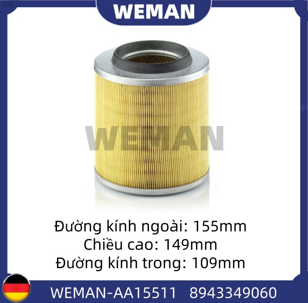 WEMAN Lọc gió AA15511 OEM 8-94334-906-0 WEMAN Lọc gió AA15511