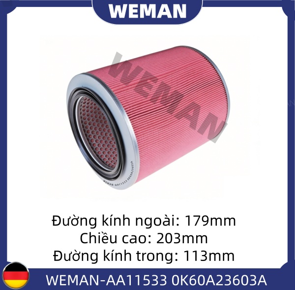 WEMAN Lọc gió AA11533 OEM 0K60A-23-603 WEMAN Lọc gió AA11533