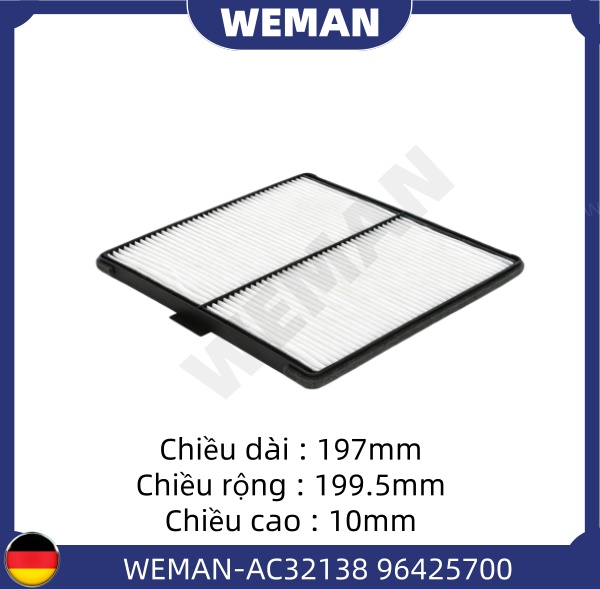 WEMAN Lọc gió điều hòa AC32138 Spark/MATIZ OEM 96425700 WEMAN Lọc gió điều hòa AC32138 Spark/MATIZ