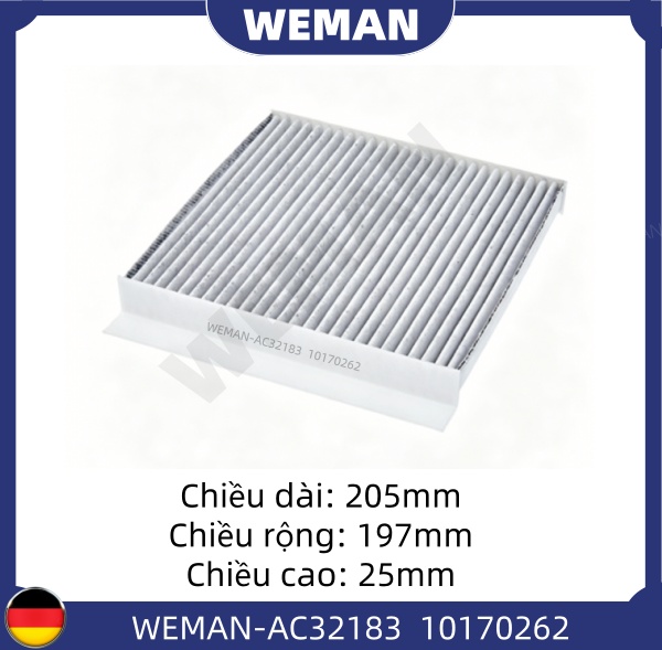 WEMAN Lọc gió điều hòa AC32183 MG-GS MG5 MG-HS OEM 10170262 WEMAN Lọc gió điều hòa AC32183 MG-GS MG5 MG-HS