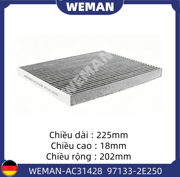 WEMAN Lọc gió điều hòa AC31428 K3 Cerato I20 I30