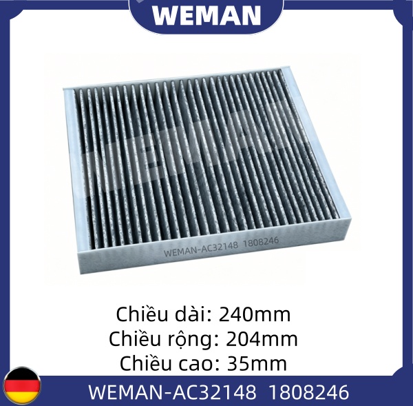 WEMAN Lọc gió điều hòa AC32148 VF Fadil CRUZE Spark/MATIZ OEM 1808246 WEMAN Lọc gió điều hòa AC32148 VF Fadil CRUZE Spark/MATIZ