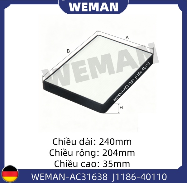 WEMAN Lọc gió điều hòa AC31638