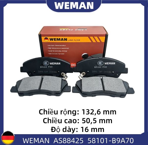 WEMAN Má phanh AS88425 HYU*DAI/KI-A i10