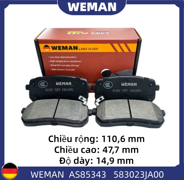 WEMAN Má phanh AS85343 HYU*DAI/KI-A Starex Veracruz Sedona Sorento
