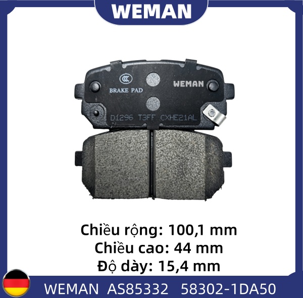 WEMAN Má phanh AS85332 HYU*DAI/KI-A Carens Rondo OEM 58302-1DA00 WEMAN Má phanh AS85332 HYU*DAI/KI-A Carens Rondo