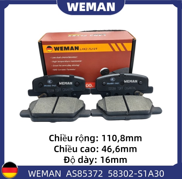 WEMAN Má phanh AS85372 HYU*DAI/KI-A Santafe