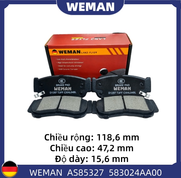 WEMAN Má phanh AS85327 HYU*DAI/KI-A Santafe