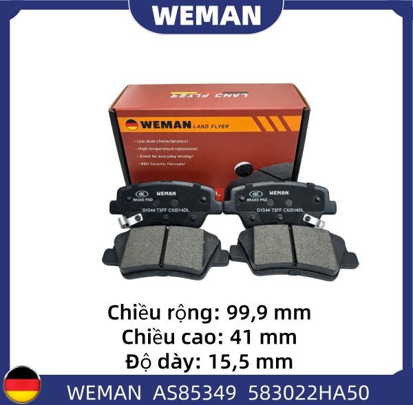 WEMAN Má phanh AS85349 HYU*DAI/KI-A K3 Optima Cerato Elantra