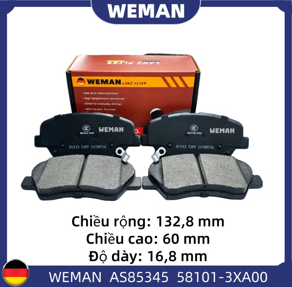 WEMAN Má phanh AS85345 HYU*DAI/KI-A K3 Cerato Elantra Accetn