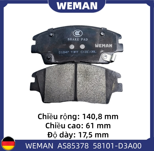 WEMAN Má phanh AS85378 HYU*DAI/KI-A Tucson Sportage
