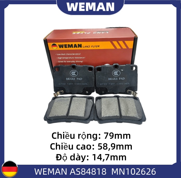 WEMAN Má phanh AS84818 Mitsu*ishi Pajero OEM 4605A783 WEMAN Má phanh AS84818 Mitsu*ishi Pajero
