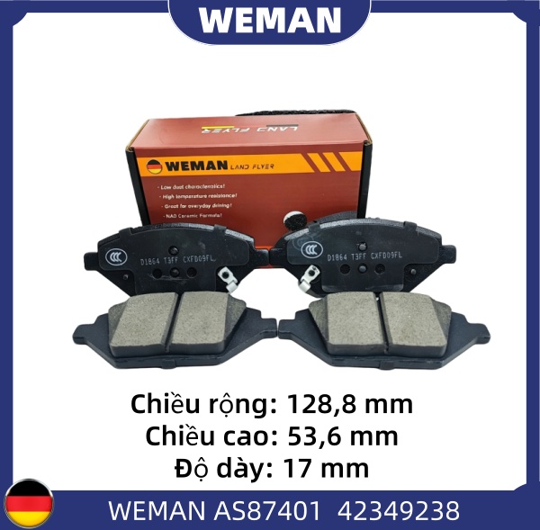 WEMAN Má phanh AS87401 V-F Fadil Spark/MATIZ