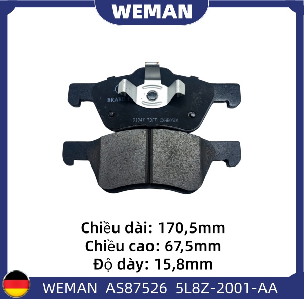 WEMAN Má phanh AS87526 For-d Escape OEM 4641690 WEMAN Má phanh AS87526 For-d Escape