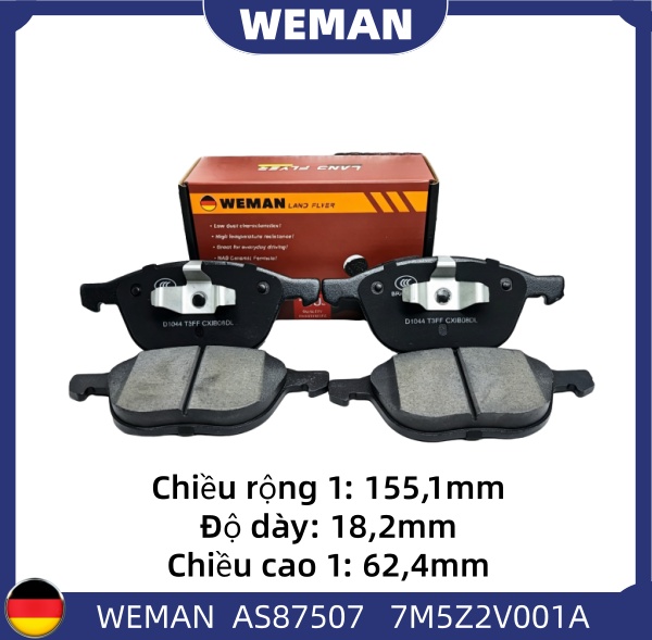 WEMAN Má phanh AS87507 For-d FOCUS ECOSPORT Mazda 3