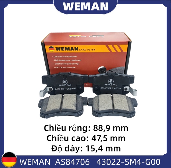 WEMAN Má phanh AS84706 Ho*da ACCORD CiViC