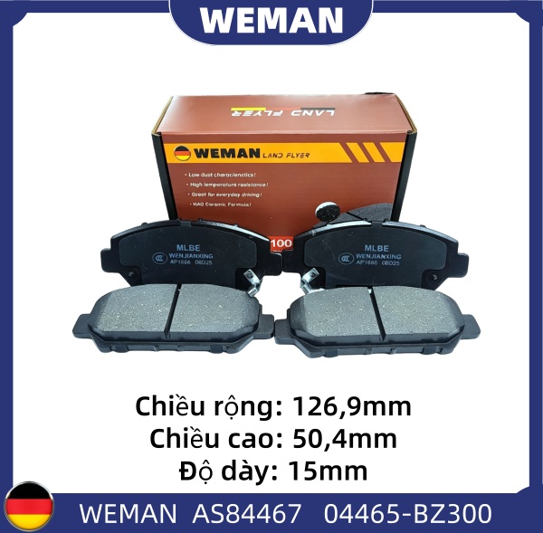 WEMAN Má phanh AS84467 Toy*ta Avanza Veloz Cross Raize OEM 04465-BZ300 WEMAN Má phanh AS84467 Toy*ta Avanza Veloz Cross Raize