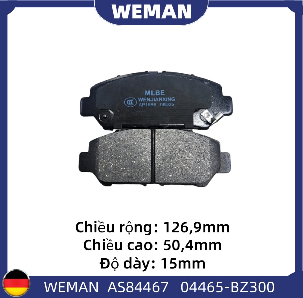 WEMAN Má phanh AS84467 Toy*ta Avanza Veloz Cross Raize OEM 04465-BZ300 WEMAN Má phanh AS84467 Toy*ta Avanza Veloz Cross Raize