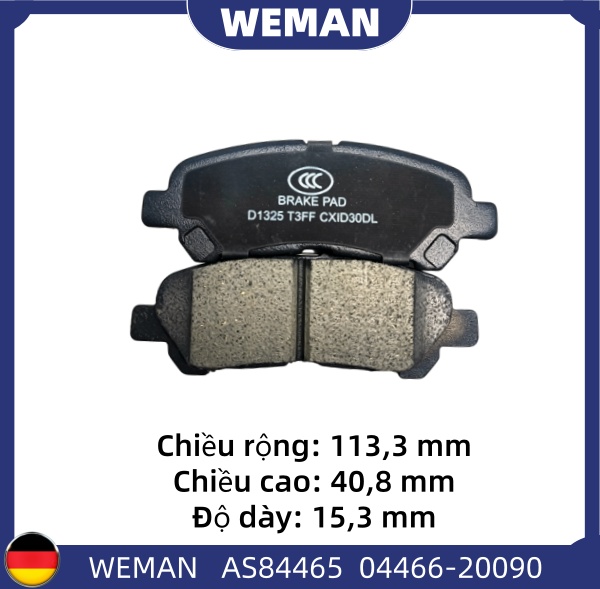 WEMAN Má phanh AS84465 Toy*ta Highlander OEM 044660E020 WEMAN Má phanh AS84465 Toy*ta Highlander
