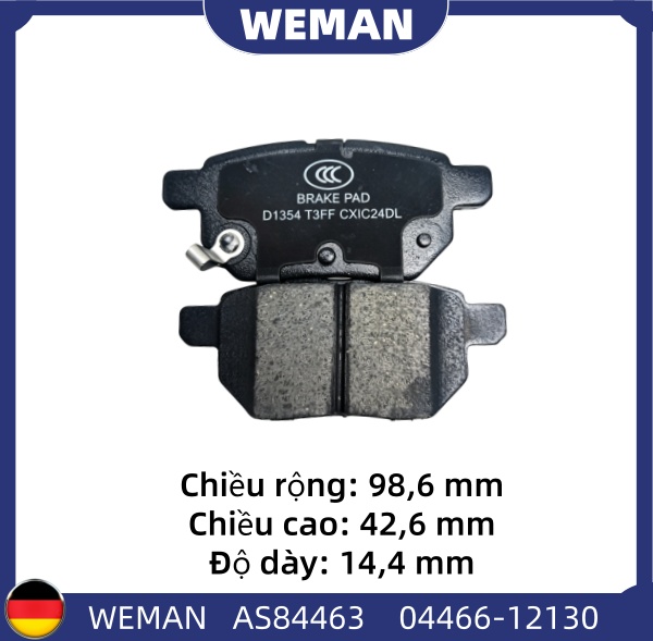 WEMAN Má phanh AS84463 Toy*ta Altis Vios Yaris OEM LEXUS : 0446647030 WEMAN Má phanh AS84463 Toy*ta Altis Vios Yaris