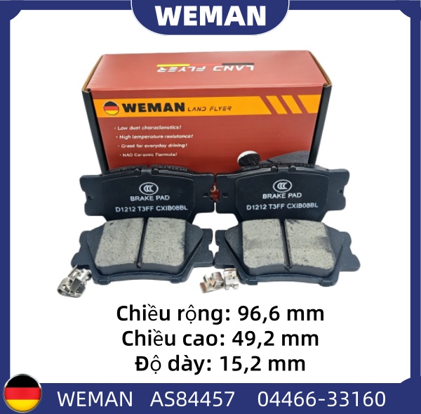 WEMAN Má phanh AS84457 Toy*ta Camry