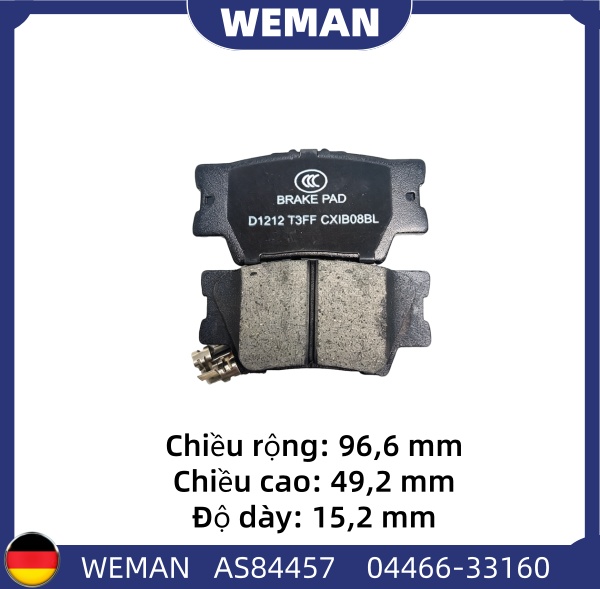 WEMAN Má phanh AS84457 Toy*ta Camry OEM LEXUS : 04466-02220 WEMAN Má phanh AS84457 Toy*ta Camry