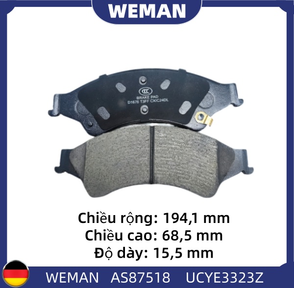 WEMAN Má phanh AS87518 For-d Everest Mazda BT-50 Ranger