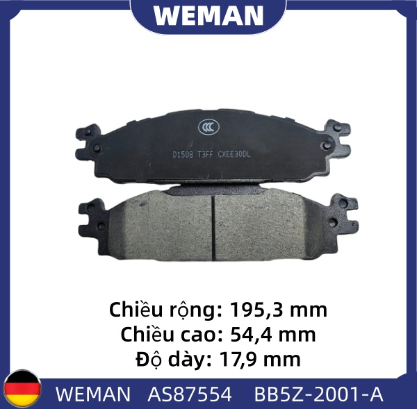 WEMAN Má phanh AS87554 For-d EXPLOREN OEM 8A8Z2001A WEMAN Má phanh AS87554 For-d EXPLOREN